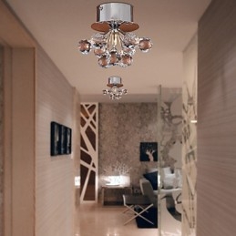 Moderní moderní křišťálový zapuštěný držák v mini stylu z chromového kovu