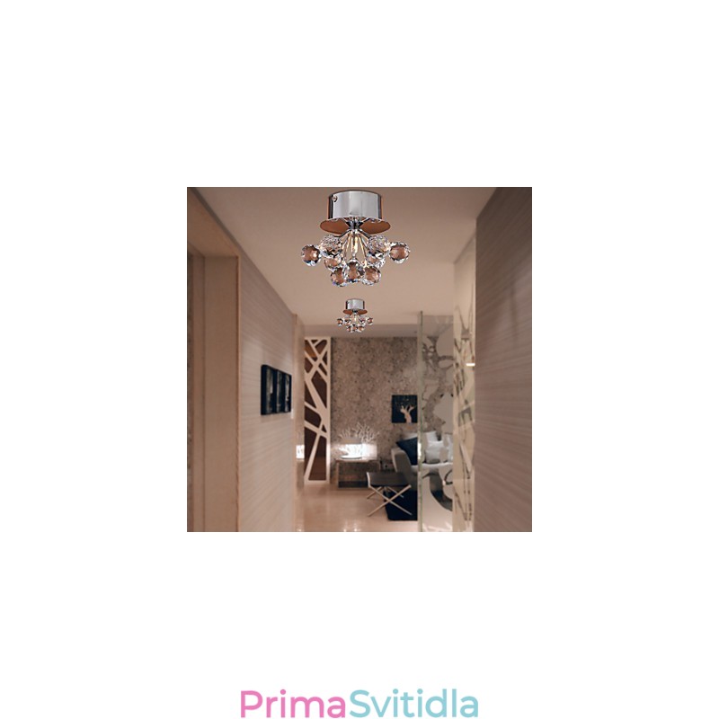 Moderní moderní křišťálový zapuštěný držák v mini stylu z chromového kovu