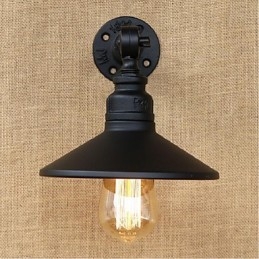Nástěnná nástěnná lampa na vodní dýmku v industriálním stylu černá