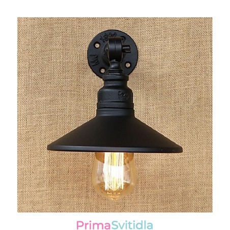Nástěnná nástěnná lampa na vodní dýmku v industriálním stylu černá Nástěnná nástěnná lampa na vodní dýmku v industriálním stylu černá