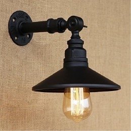 Nástěnná nástěnná lampa na vodní dýmku v industriálním stylu černá
