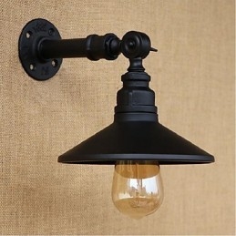 Nástěnná nástěnná lampa na vodní dýmku v industriálním stylu černá