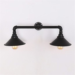 2 Heads Retro Industrial Pipe Nástěnná svítidla Jednoduché Loft Černá Kovová Jídelna Kuchyň Bar Kavárna Dekorační osvětlení