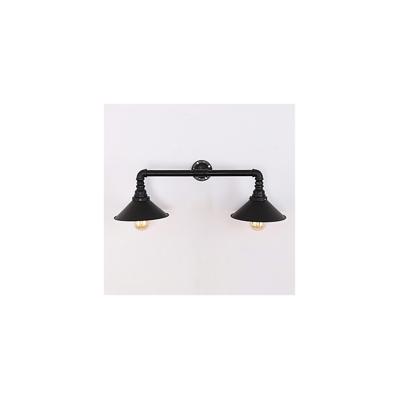 2 Heads Retro Industrial Pipe Nástěnná svítidla Jednoduché Loft Černá Kovová Jídelna Kuchyň Bar Kavárna Dekorační osvětlení