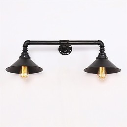 2 Heads Retro Industrial Pipe Nástěnná svítidla Jednoduché Loft Černá Kovová Jídelna Kuchyň Bar Kavárna Dekorační osvětlení