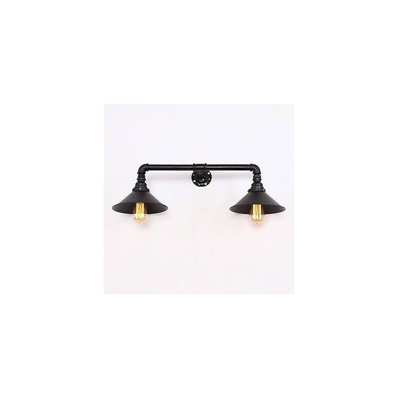 2 Heads Retro Industrial Pipe Nástěnná svítidla Jednoduché Loft Černá Kovová Jídelna Kuchyň Bar Kavárna Dekorační osvětlení