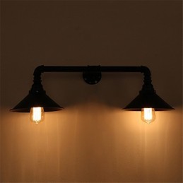2 Heads Retro Industrial Pipe Nástěnná svítidla Jednoduché Loft Černá Kovová Jídelna Kuchyň Bar Kavárna Dekorační osvětlení