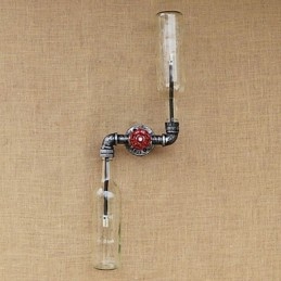 Kované železo Loft The Bottle Pipe Bottle Bottle Wall Lampy Police