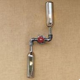 Kované železo Loft The Bottle Pipe Bottle Bottle Wall Lampy Police