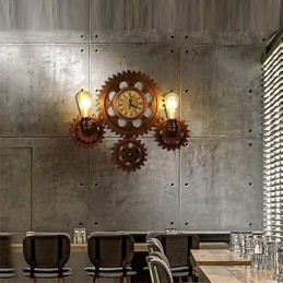 Vintage průmyslová nástěnná svítidla Tvar dřevěného ozubeného kola Kreativní otočná světla Restaurace Kavárna Bar Dekorační osvětlení