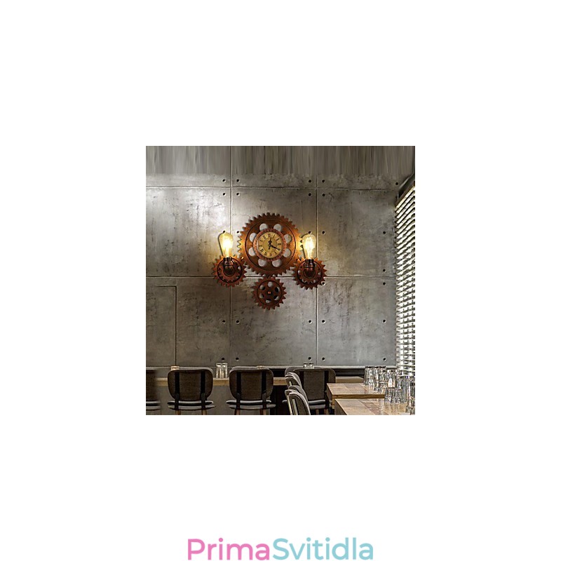 Vintage průmyslová nástěnná svítidla Tvar dřevěného ozubeného kola Kreativní otočná světla Restaurace Kavárna Bar Dekorační osvětlení