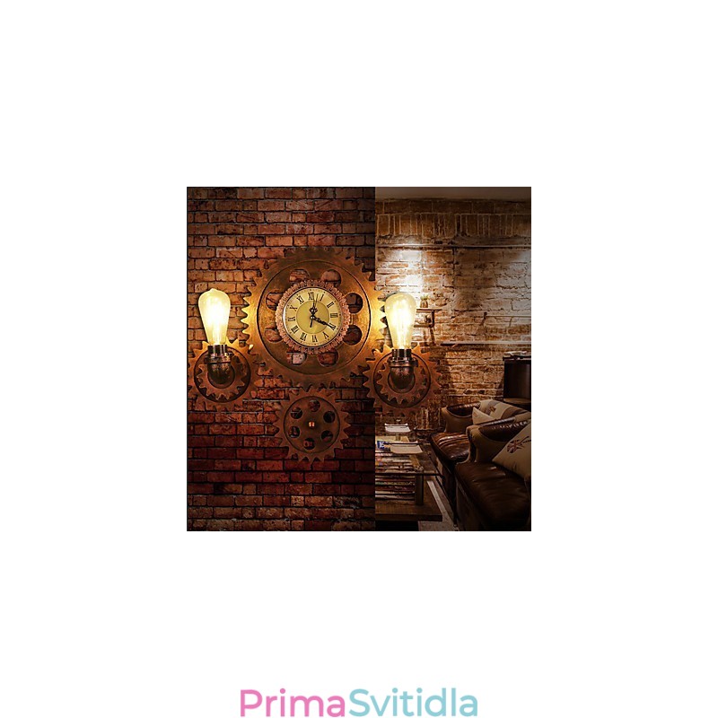 Vintage průmyslová nástěnná svítidla Tvar dřevěného ozubeného kola Kreativní otočná světla Restaurace Kavárna Bar Dekorační osvětlení