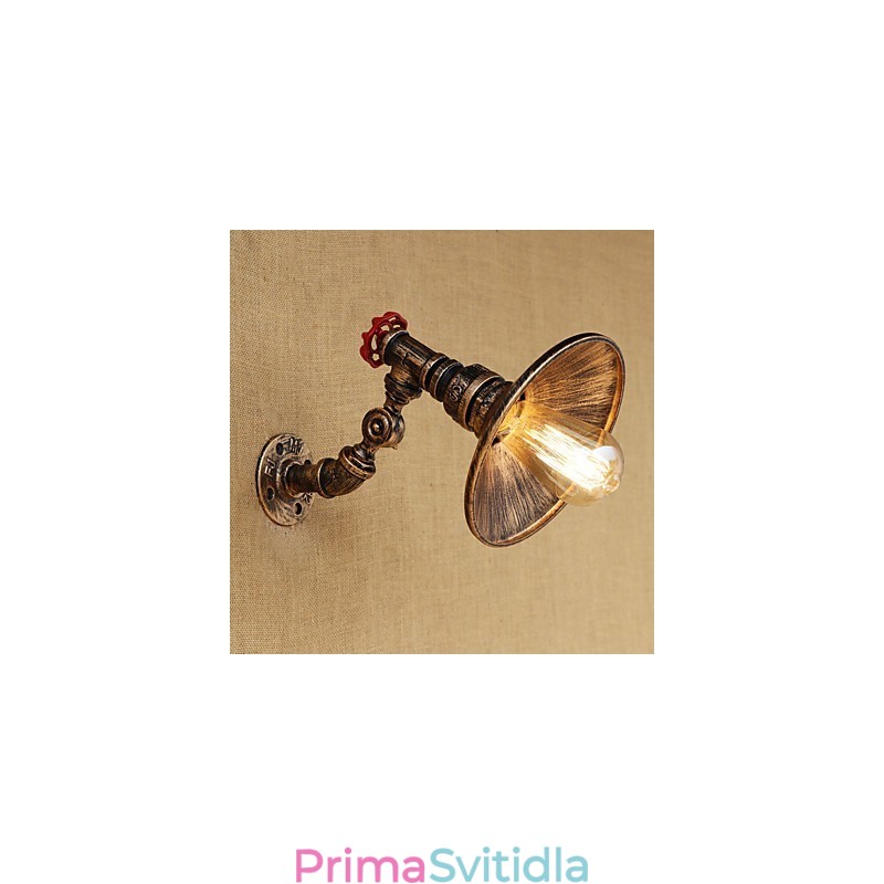 Funkce country retro malby pro nástěnné svítidlo s otočným otočným ramenem světla ve stylu mini