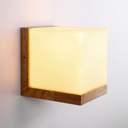 Dřevěné nástěnné svícny Skleněné stínidlo 110V NEBO 220V Country novinka