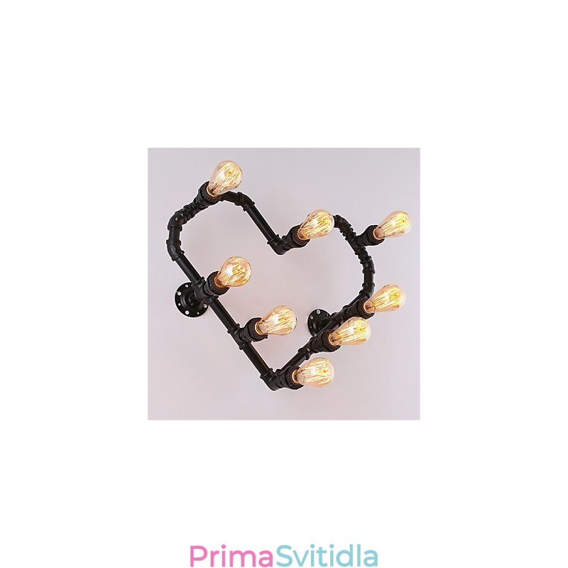 Vintage Water Pipe Loving Heart Kreativní nástěnná světla Průmyslový obývací pokoj Restaurace Bary Kavárna dekorace nástěnné svítidla