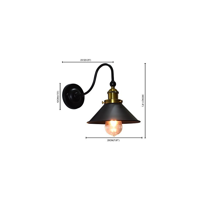 Nástěnné světlo Nástěnné svítidla Nástěnné železo Nástěnná lampa Němá černá lampa se světelným mečem na zdi
