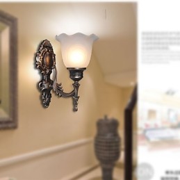 Nástěnná retro lampa v evropském stylu Lampa do hotelové chodby Světla do chodby Zrcadlo Přední lampa Jednohlavá noční lampa