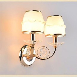 Moderní současná galvanicky pokovená funkce pro ochranu zraku Crystal Swing Arm Nástěnná svítidla s okolním světlem