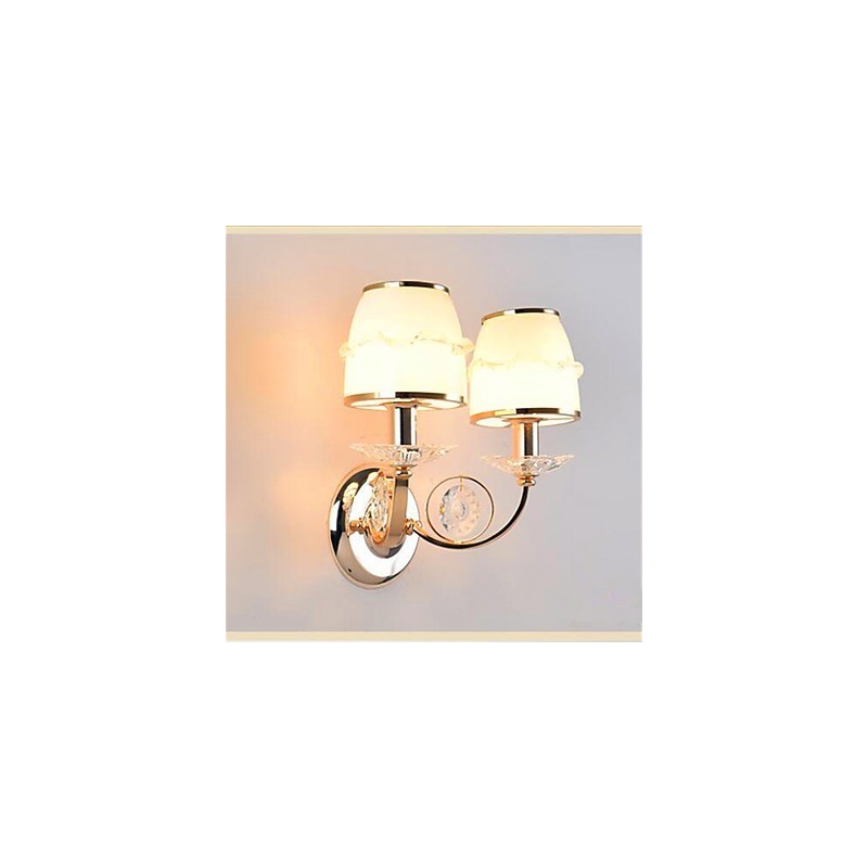Moderní současná galvanicky pokovená funkce pro ochranu zraku Crystal Swing Arm Nástěnná svítidla s okolním světlem