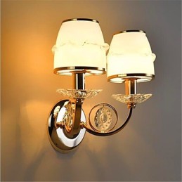 Moderní současná galvanicky pokovená funkce pro ochranu zraku Crystal Swing Arm Nástěnná svítidla s okolním světlem
