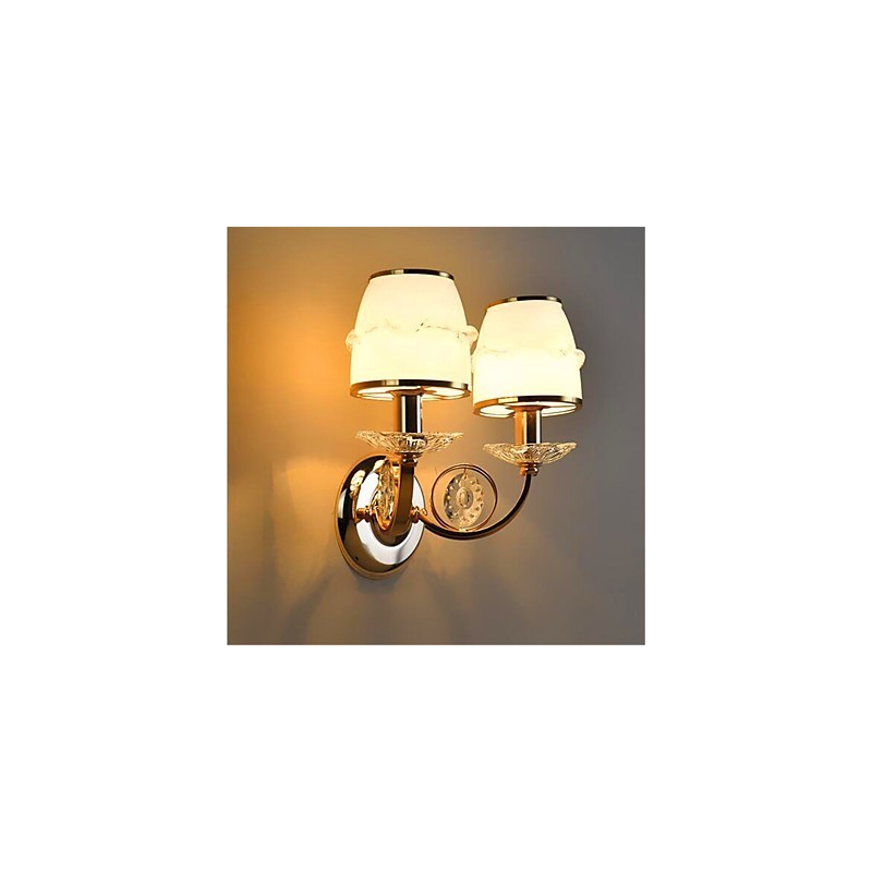 Moderní současná galvanicky pokovená funkce pro ochranu zraku Crystal Swing Arm Nástěnná svítidla s okolním světlem