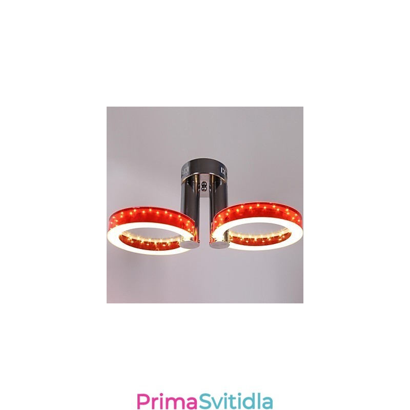 WarmWhite bílý akrylový červený lustr se 2 světly