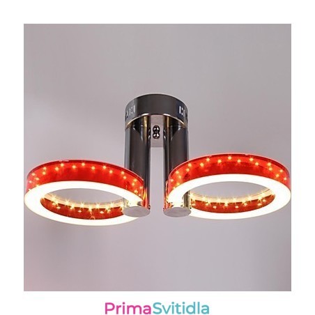 WarmWhite bílý akrylový červený lustr se 2 světly