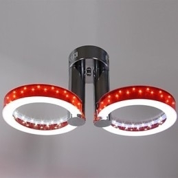 WarmWhite bílý akrylový červený lustr se 2 světly