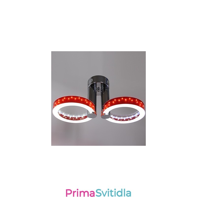 WarmWhite bílý akrylový červený lustr se 2 světly