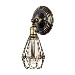 Nástěnné svítidla Vintage vnitřní úhel nastavitelné kovové nástěnné svítidlo Retro drátěná klec nástěnná lampa