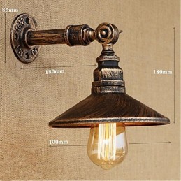 Nástěnná nástěnná lampa na vodní dýmku v industriálním stylu světle hnědá starověká
