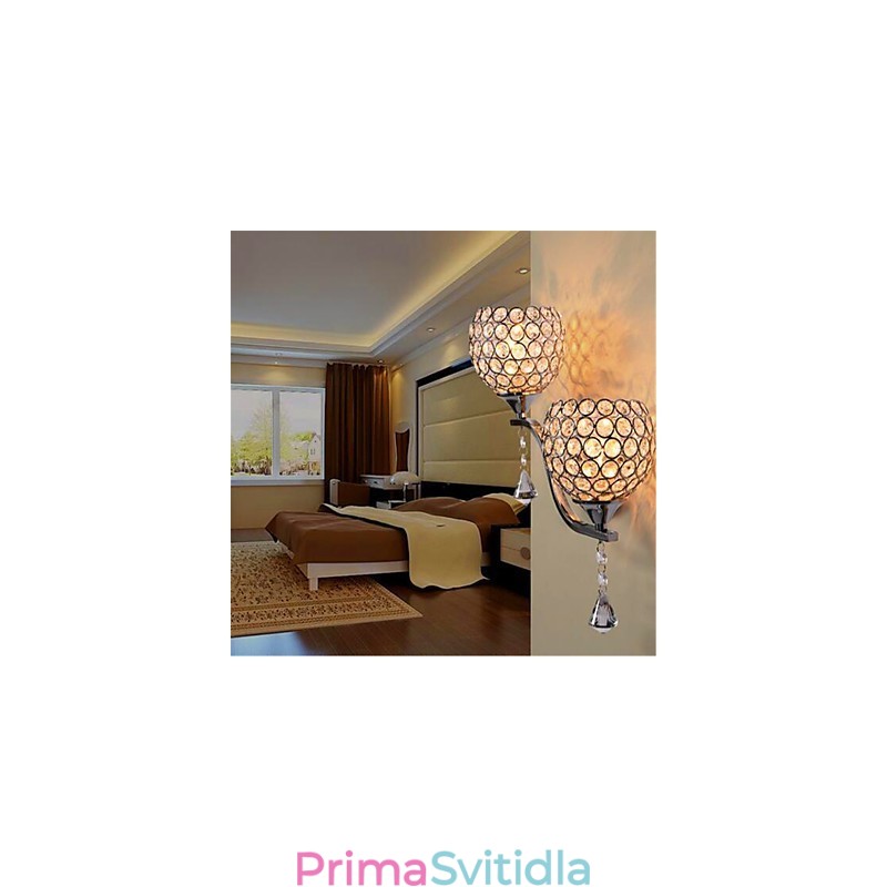 Moderní minimalistický obývací pokoj chodba koridor křišťálové nástěnné svítidlo