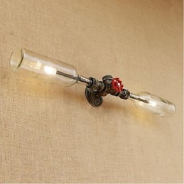 Nástěnná lampa na láhev s vodou v retro průmyslu světle šedá