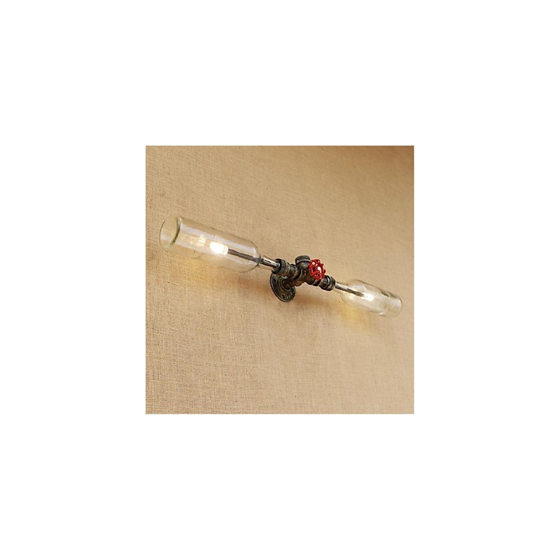 Nástěnná lampa na láhev s vodou v retro průmyslu světle šedá