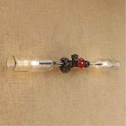 Nástěnná lampa na láhev s vodou v retro průmyslu světle šedá