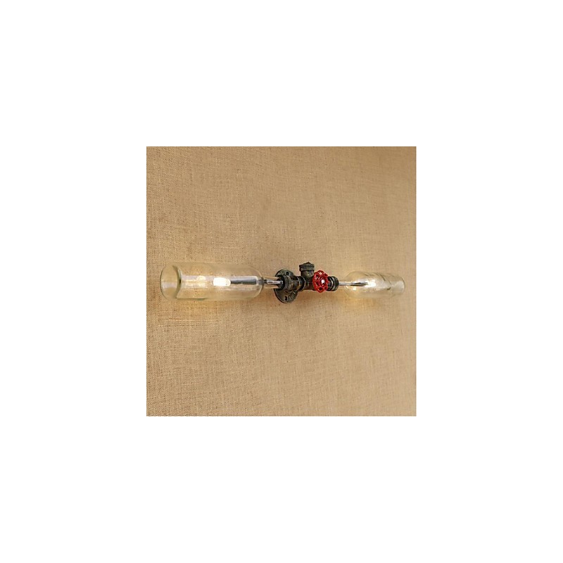 Nástěnná lampa na láhev s vodou v retro průmyslu světle šedá