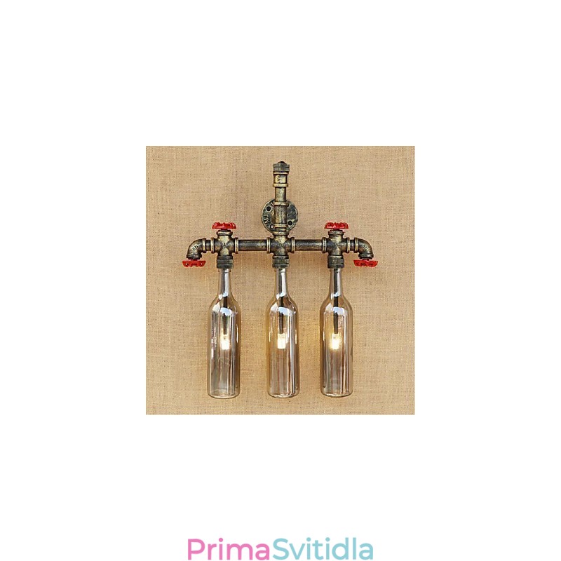 Nástěnná lampa na láhev s vodou světle šedá