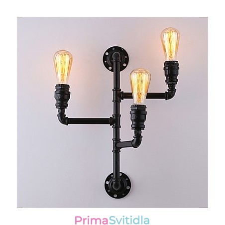 Vintage Industrial Pipe Nástěnná světla Černá kreativní světla Restaurace Kavárna Bar Dekorační osvětlení se 3 světlými lakovanými povrchy Vintage Industrial Pipe Nástěnná světla Černá kreativní světla Restaurace Kavárna Bar Dekorační osvětlení se 3 světlými lakovanými povrchy