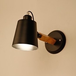 Vintage dřevo Kov ve stylu art deco Rustikální nástěnné svítidlo Obývací pokoj Jídelna Chodba Nástěnná lampa Černá Bílá Volitelné