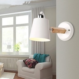 Vintage dřevo Kov ve stylu art deco Rustikální nástěnné svítidlo Obývací pokoj Jídelna Chodba Nástěnná lampa Černá Bílá Volitelné