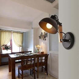 Vintage dřevo Kov ve stylu art deco Rustikální nástěnné svítidlo Obývací pokoj Jídelna Chodba Nástěnná lampa Černá Bílá Volitelné