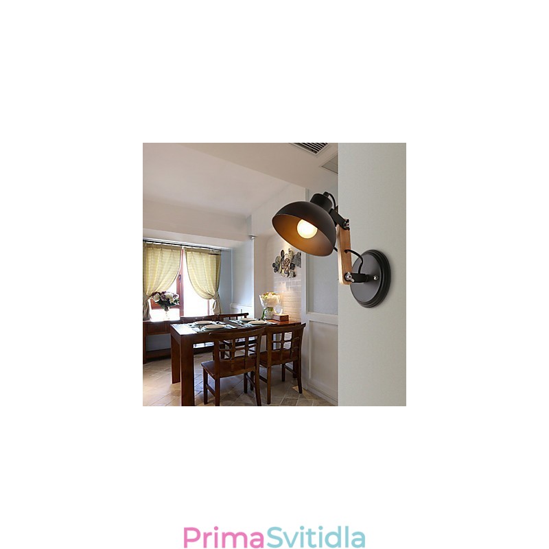 Vintage dřevo Kov ve stylu art deco Rustikální nástěnné svítidlo Obývací pokoj Jídelna Chodba Nástěnná lampa Černá Bílá Volitelné