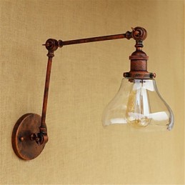 Country Retro galvanicky pokovená funkce pro ochranu zraku v mini stylu Nástěnné osvětlení s otočným ramenem okolního světla