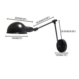 Železná nástěnná lampa skládací černá jednoduchá retro nástěnná lampa s jednou hlavou dekorativní nástěnná lampa evropského stylu