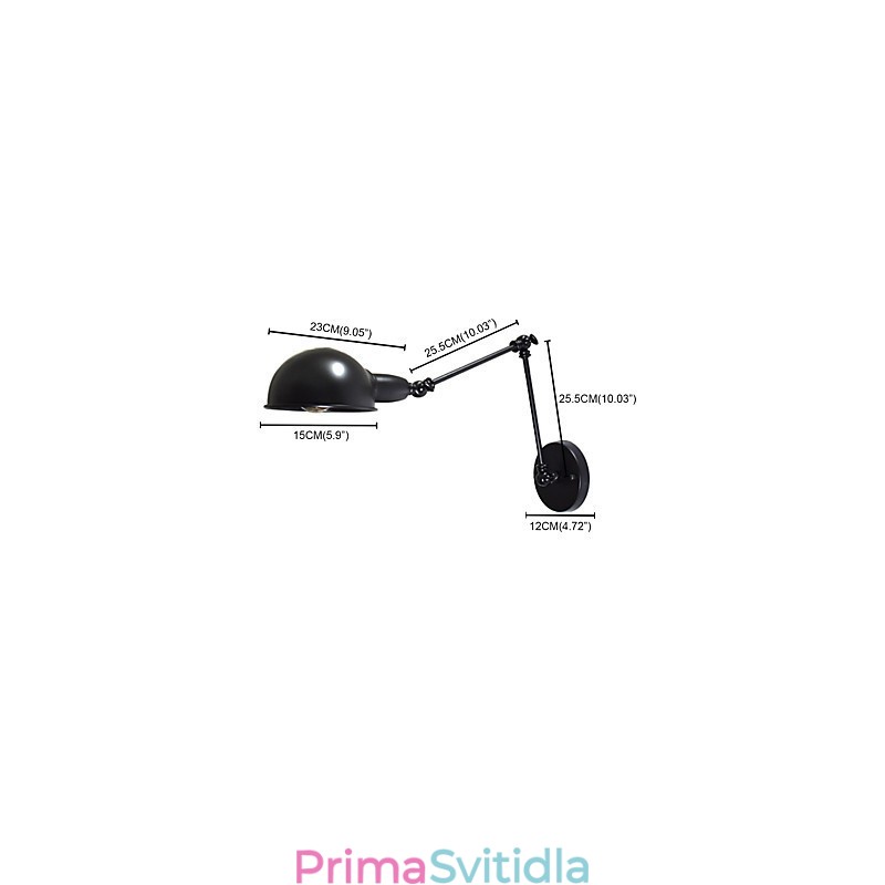 Železná nástěnná lampa skládací černá jednoduchá retro nástěnná lampa s jednou hlavou dekorativní nástěnná lampa evropského stylu