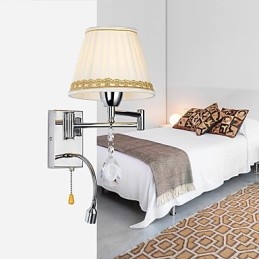 Modern Contemporary Rustic Lodge Funkce moderního současného country pro nástěnnou lampu Crystal Swing Arm