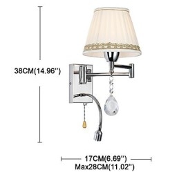 Modern Contemporary Rustic Lodge Funkce moderního současného country pro nástěnnou lampu Crystal Swing Arm