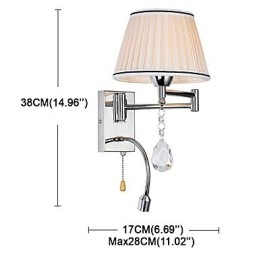 Nástěnná lampa Modern Contemporary Rustic Lodge Moderní Comtemporary Country Chrome Funkce pro Crystal Swing Arm