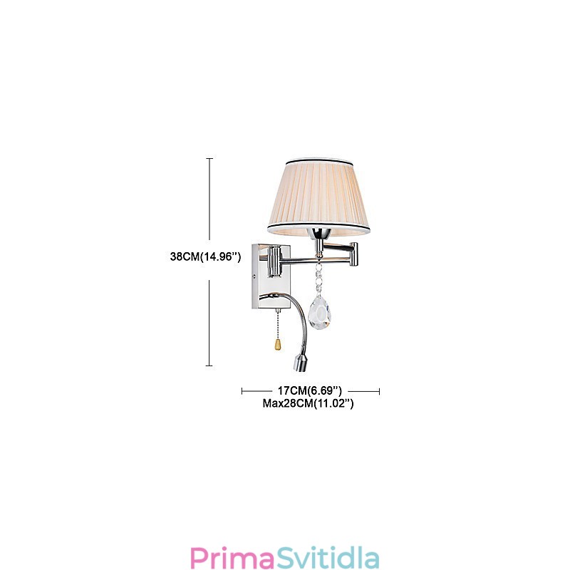 Nástěnná lampa Modern Contemporary Rustic Lodge Moderní Comtemporary Country Chrome Funkce pro Crystal Swing Arm