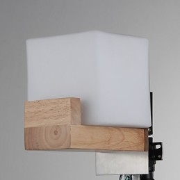 Jednoduchá nástěnná lampa Noční stolní lampa se skleněným stínidlem a masivním dřevem do ložnice Komoda Obývací pokoj Dětský pokoj Kolej Konferenční stolek Knihovny